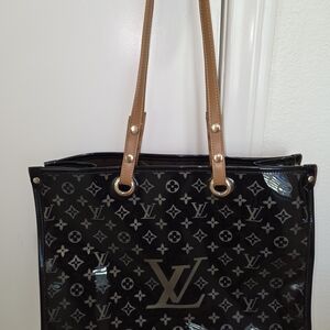 Designer Black and Tan Monogram Tote